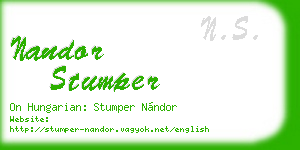 nandor stumper business card